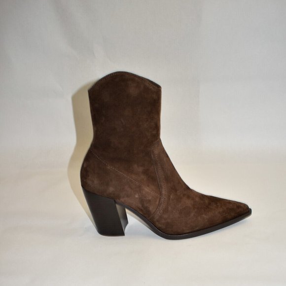New! JEFFREY CAMPBELL Jolena Western Bootie Brown Suede Size 10 DD294 - Picture 2 of 7